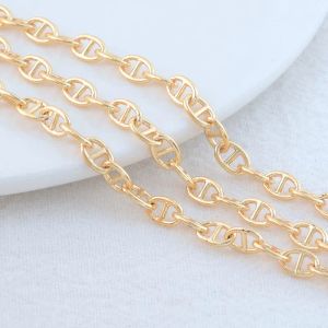 1 metre 5*7mm 14K Altın Renkli Kaplama Pirinç Oval Zincir Mücevher Yapımı DIY Kolye Bilezikleri Zincir Takı Yapma Malzemeleri