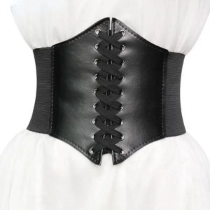 Black Body Shapewear Mulheres Clothic Clothing Underbust Waist Cincher Treinador Pu Couro Elastic Sexy Corsários e Bustiers