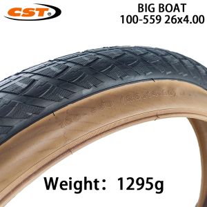 CST BIG BOAT 100-559 26x4.0 Bike Tire Brown Edge 60TPI Steel Wired MTB Beach Bicycle Tire Fat Snow Bike Cycling Parts CTC-06