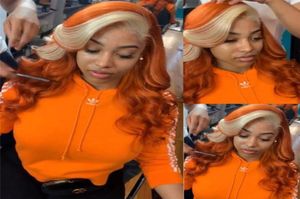 Ishow Brazilian Body Wave 13x4 Human Hair Rigs Orange Ginger Blonde 613 Blue Red Pink 99J Color Remy Precked Lace Pront Fore Fo6631966
