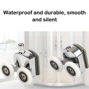 8 Pieces Shower Door Casters Living Room Cabinet Pulley Replacement Bathroom Doors Dual Wheel Roller Runner 25mm