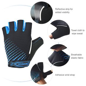 Luvas de ciclismo Luvas de bicicleta meio de dedos Anti -choques absorventes absorventes luvas de bicicleta de montanha acolchoadas respiráveis luvas esportivas adultos