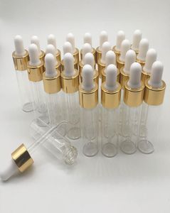 15ml05oz Essentials Oil Droper Bottles Glass Jar Small Bottle Prover Whith Gold Silver Caps Parfym Cosmetic Liquid6821503