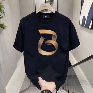 Summer New Short Sleeved T Shirt Men S Trendy Brand Fashion Clothing Loose Casual Print Half Black