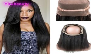 Indian Virgin Hair 360 Lace Frontal Pre Plucked Kinky Straight Natural Color Human Hair Justera Band 1024Inch6114185