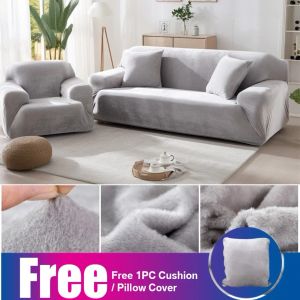 Stretch Velvet Soffa Covers för vardagsrum 1/2/3/4 säte all-inclusive plysch soffa täcker elastiska fodral soffan slipcover handduk