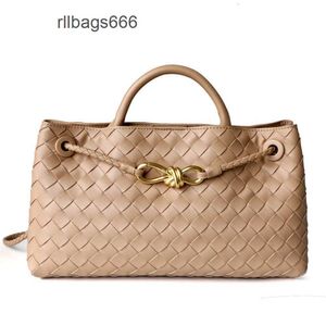 Rope Metal One Andiamo Bottegs Bag Designer Torby Venetas Women Tote Skórzana wysoka warstwa górna nowa topy klamra tkana torebka na ramię 29 cm f37p