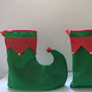 3 Pcs Christmas Parent-child Elf Hat Shoes Covers Socks Set Xmas Party Gifts Accessories Red Green Fairy Theme Cosplay T8NB