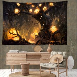 Психоделическое желание дерево дерева гобелена стена, висящая богемная таинственная лесная абстрактная декор для дома в спальне общежития