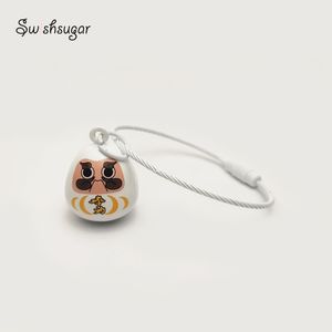 Migliore augurio Close Daruma Style Jingle Bell Charm Gleketchain Pendant Kids Children Coppia Amici Sapore regalo