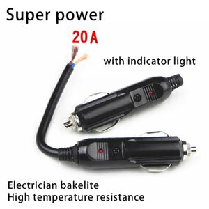 1PC 12V 24V Auto 20A Male Car Cigarette Lighter LED Socket Plug Connector Adapter For Car/Van Vehicle Motor Car Accessories X7S1
