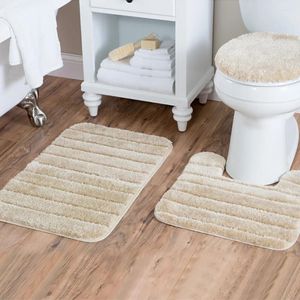 Bath Mats Soft Bathroom Carpet Set Home Toilet Lid Cover Toliet Rug Combination Sold Color Room Floor Mat For Decor Foot Pad