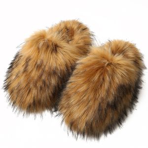 New woolly slippers for women autumn and winter home with warm velvet imitation fur non-slip cover toe hair mop GAI