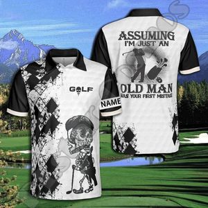 Nome personalizado MSH Player de golfe respirável tatuagem vintage Retro 3dprint harajuku verão casual mangas curtas camisas pólo