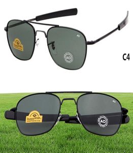 Wholebrand New Ao American Optical Pilot Sunglasses Oryginalne okulary przeciwsłoneczne OPS M Army Okulary Uv400 z okularami Case2878952