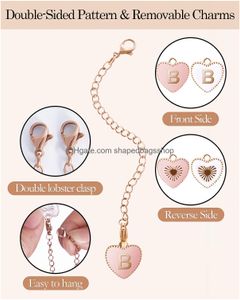 Other Drinkware Letter Charm Accessories For Cup Name Id Handle /Simple Modern Tumbler Heart Shape Initial Identification Charms Drop Otxd1