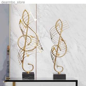 Arti e mela in metallo Abstract Note Music Hishicraft Furnishins moderno decorazione per la casa Olden Marble Base Casa Decore Accessori Decor L49