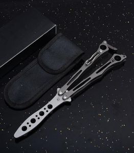 Special Offer Butterfly Practice Flail Knife 440C Blade Steel Handle Trainer EDC Pocket Knives With Nylon Sheath6580382