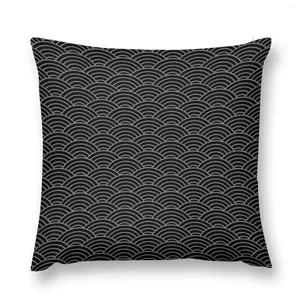 Pillow Japanese Seigaiha Grey And Black Pattern Throw Pillows Aesthetic Ornamental Cusions Cover Marble