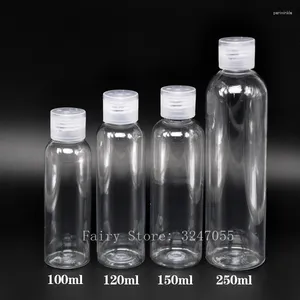 Garrafas de armazenamento 100ml 120ml 150ml 250ml 20pcs plástico transparente plástico vazio ombros redondos de líquido