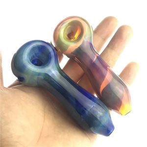 Tubo di vetro a mano da 4 pollici USA Naturale minerale mistero colorato Pyrex spesso da 40 mm ciotola a sfera da fumo tubi di fumo