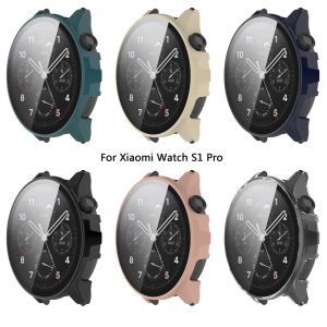 Protetor Case Screen Glass for Xiaomi Watch S1 Pro Smart Watch PC PC Hard Edge Protective Cover para Mi Watch S1 Bumper Acessórios