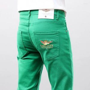 Jeans High Street 2024 EST Designer elegante maschile maschere per le cuciture in denim pantaloni verdi