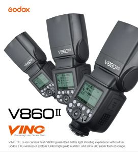 Złącza Godox ving V860II V860IIS ETTL HSS 1/8000 Liion Battery Speedlite Flash dla Sony Canon Nikon DSLR