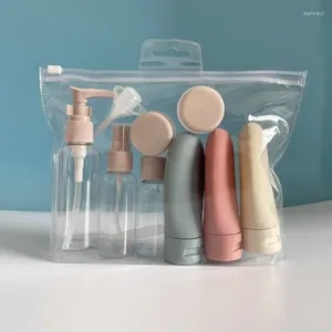 Speicherflaschen 11pcs Parfümflasche Set Reise nachfüllbar Spray Shampoo Duschgelöhrchen Abfüllung Kosmetischer leerer flüssiger Behälter tragbar