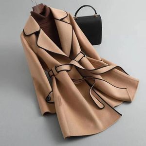 Trendy Women Oterwear Waschmaschinen Jacke Kontrast Farbe Halten Sie warm schlanker Fit Anzug Halsband Außenbekleidung Mantel