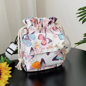 Shoulder Bags Drawstring Women's Trend 2024 Design Crossbody Female For Phone Bucket Oxford Cloth Bag De Luxe Femme