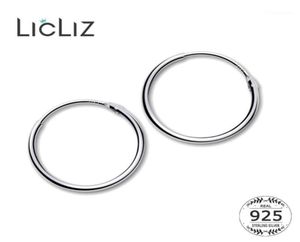 Hoop Huggie Licliz 2021 925 Orecchini semplici in argento sterling per donne Circle White White Gold Gioielli Loop Joyas de Plata Le04724579300