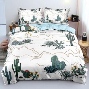 Conjuntos de cama simples capa de edredão de cacto verde deserto conjunto de colcha dupla face/cobertor gêmeo quuen king size home têxtil design de moda