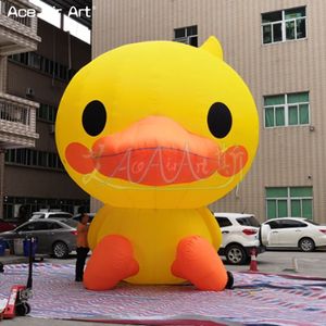 8mH (26ft) with blower Good Selling Outdoor Pop Up Mascot Yellow Inflatable Duck For Decoration Exhibition Advertising