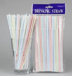 Saltos de plástico descartáveis de 100pcsbag 20805cm Multicolor Bendy Drink Straw para Party Bar Pub Club Restaurant8939975