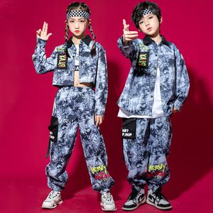 Hip Hop Dance Kostüm Girls Kpop Kleidung lang Ärmeln Tops Hosen Konzert Performance Outfit Jungen Street Dance Kleidung BL8919