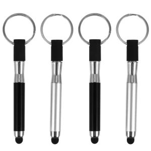 PENS 4PCS Stiftform -Schlüsselketten Mini -Schlüsselringe tragbarer Kugelstiftstift -Schlüsselbundwerkzeuge tragbarer Touchscreen -Kugelschreiber -Taste Ring