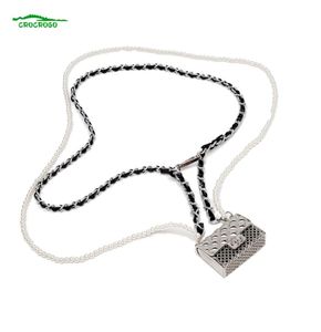 Crossbody Bag Ladies Fashion Luxury Mini Metal Pearl Belly Waist Chain Small Square Shoulder Purse Necklace For Women7184329