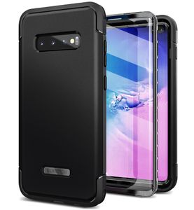 Samsung Galaxy S10Plus와 함께 내장 된 화면 보호기를위한 전직 군사 충격 방지 범퍼 두꺼운 보호 음성