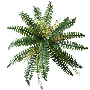 Decorative Flowers 2pcs Artificial Ferns Plants Bushes Shrubs Outdoor Plastic Greenery Uv Garden Resistant X7r1