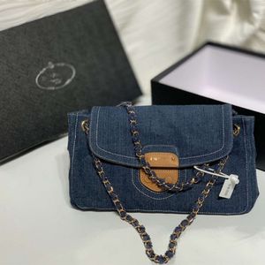 Handbag Designer 50% Discount on Hot Brand Women's Bags Denim Chain Womens Single Shoulder Bag Leather Style Large Capacity