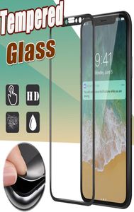 Skärmskydd för iPhone 14 Pro Max 13 Mini 12 11 XS XR X 8 7 6 Plus SE 3D Böjd kolfiber Full Explosion Tempered Glass Ex3092070