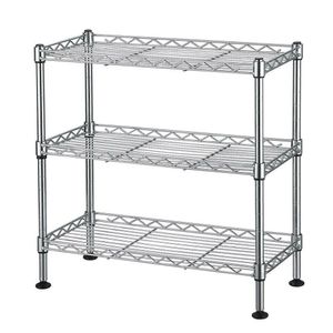 Black Heavy Duty 3/4/5 Tier Wire Shelf Shelving Unit Storage Rack, Adjustable Storage Shelving Wire Rack Garage Kitchen Storage