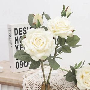 Kwiaty dekoracyjne sztuczna długa gałąź jedwabny różowy kwiat na domowy wazon ślubny stół imprezowy
