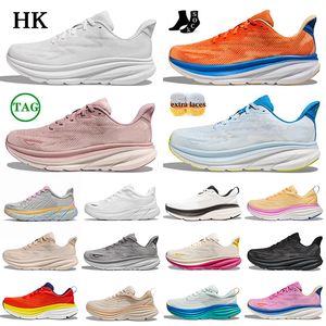 Novos sapatos de corrida tripla preto branco nevoeiro laranja laranja rosa rosa roxo amarelo pera lilás mármore clifton 9 bondi 8 masculino tênis feminino tênis EUR 36-45