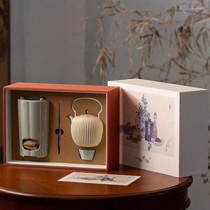 Tee -Sets Windofen Tea Brewing Set Keramik Teekanne Geschenkbox Hebedingkoch Kochen