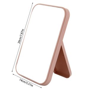 Cat Ear Makeup Mirror Practical Desktop Makeup Mirror Portable med Folding Stand Square Makeup Mirror för kvinnor i alla åldrar