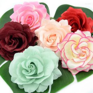 Dekoratif Çiçekler 30 PCS 10 cm Büyük İpek Gül Ev Düğün Partisi Dekorasyonu için Yapay Kafalar Diy çelenk sahte çiçek duvar aksesuarları