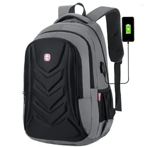 Рюкзак большой емкость повседневная студенческая школьная сумка простота бизнес бизнес компьютер USB -порт туристические пакеты для женщин