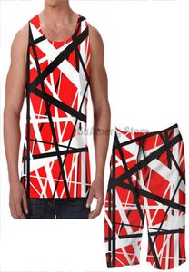 Men039s Tracks Summer Funny Print Men Tank Tops Women Evh Frankenstrat Shorts Sets Fitness Vest5519496